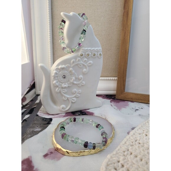 Natural Fluorite Chip Bracelet – Stretch Fit NWOT #CrystalHealing #Gemstone - Picture 4 of 6